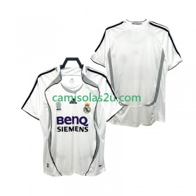 Camisolas de futebol Real Madrid 2006 2007 Retro Equipamento Principal Manga Curta